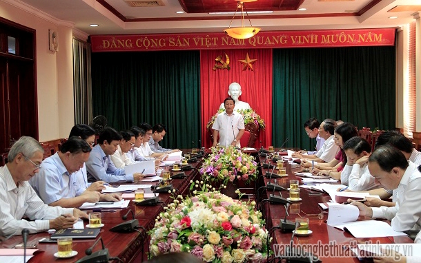 Thường trực Tỉnh ủy Hà Tĩnh làm việc với Ban thường vụ Hội liên hiệp Văn học Nghệ thuật 