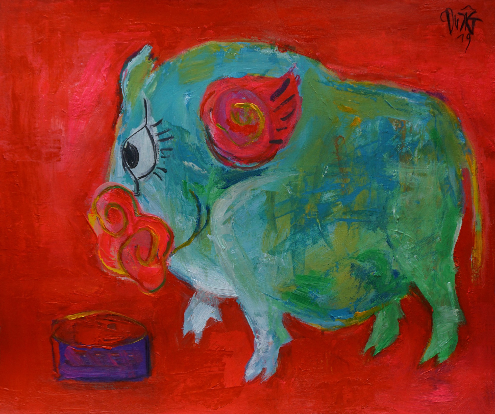 Những bức tranh lợn đầy độc đáo chào mừng năm Kỷ Hợi