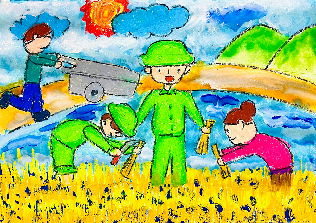 Chùm tranh vẽ về đề tài Quân đội Nhân dân Việt Nam