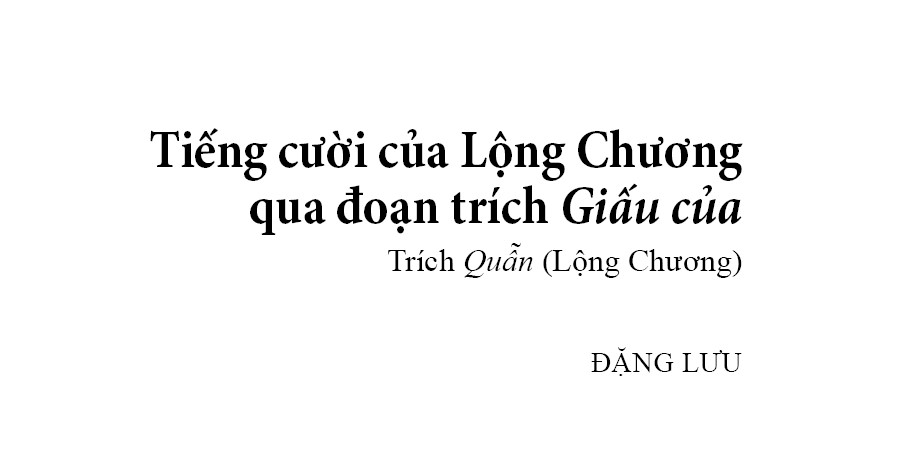 Tiếng cười của Lộng Chương qua đoạn trích Giấu của